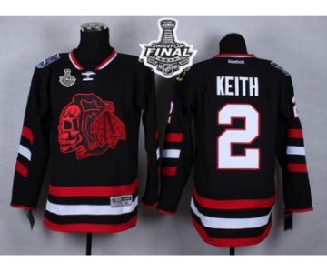 NHL Chicago Blackhawks #2 Duncan Keith Black(Red Skull) 2014 Stadium Series 2015 Stanley Cup Stitched Jerseys