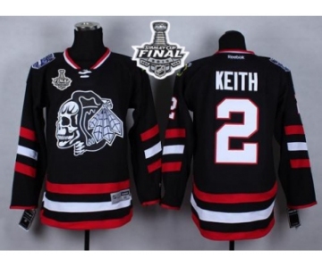 NHL Chicago Blackhawks #2 Duncan Keith Black(White Skull) 2014 Stadium Series 2015 Stanley Cup Stitched Jerseys