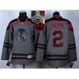 NHL Chicago Blackhawks #2 Duncan Keith Charcoal Cross Check Fashion 2015 Stanley Cup Champions jerseys