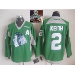 NHL Chicago Blackhawks #2 Duncan Keith Green Practice 2015 Stanley Cup Champions jerseys