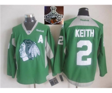 NHL Chicago Blackhawks #2 Duncan Keith Green Practice 2015 Stanley Cup Champions jerseys