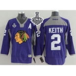 NHL Chicago Blackhawks #2 Duncan Keith Purple Practice 2015 Stanley Cup Stitched Jerseys