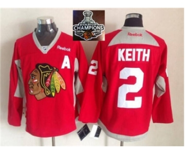 NHL Chicago Blackhawks #2 Duncan Keith Red Practice 2015 Stanley Cup Champions jerseys