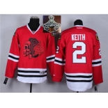 NHL Chicago Blackhawks #2 Duncan Keith Red(Red Skull) 2014 Stadium Series 2015 Stanley Cup Champions jerseys