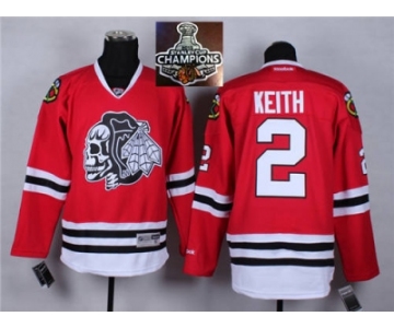 NHL Chicago Blackhawks #2 Duncan Keith Red(White Skull) 2014 Stadium Series 2015 Stanley Cup Champions jerseys