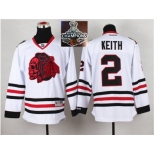 NHL Chicago Blackhawks #2 Duncan Keith White(Red Skull) 2014 Stadium Series 2015 Stanley Cup Champions jerseys