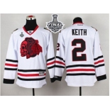 NHL Chicago Blackhawks #2 Duncan Keith White(Red Skull) 2015 Stanley Cup Stitched Jerseys