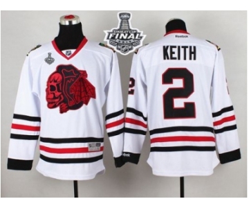 NHL Chicago Blackhawks #2 Duncan Keith White(Red Skull) 2015 Stanley Cup Stitched Jerseys