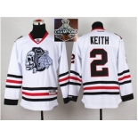 NHL Chicago Blackhawks #2 Duncan Keith White(White Skull) 2014 Stadium Series 2015 Stanley Cup Champions jerseys