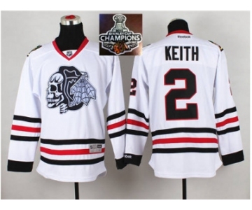 NHL Chicago Blackhawks #2 Duncan Keith White(White Skull) 2014 Stadium Series 2015 Stanley Cup Champions jerseys