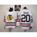 NHL Chicago Blackhawks #20 Brandon Saad 2015 Winter Classic White 2015 Stanley Cup Champions jerseys