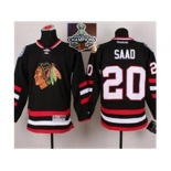 NHL Chicago Blackhawks #20 Brandon Saad Black 2014 Stadium Series 2015 Stanley Cup Champions jerseys