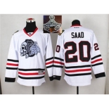 NHL Chicago Blackhawks #20 Brandon Saad White(White Skull) 2014 Stadium Series 2015 Stanley Cup Champions jerseys