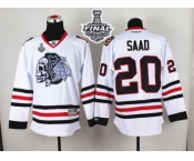 NHL Chicago Blackhawks #20 Brandon Saad White(White Skull) 2015 Stanley Cup Stitched Jerseys