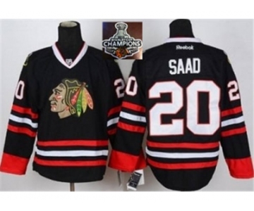 NHL Chicago Blackhawks #20 Saad Black 2015 Stanley Cup Champions jerseys