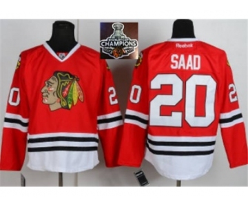 NHL Chicago Blackhawks #20 Saad Red 2015 Stanley Cup Champions jerseys