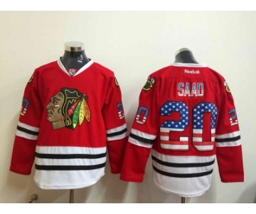 NHL Chicago Blackhawks #20 Saad red national flag Stitched