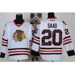 NHL Chicago Blackhawks #20 Saad white 2015 Stanley Cup Champions jerseys