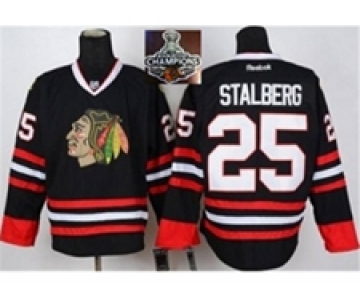 NHL Chicago Blackhawks #25 stalberg Black 2015 Stanley Cup Champions jerseys