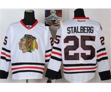 NHL Chicago Blackhawks #25 stalberg White 2015 Stanley Cup Champions jerseys