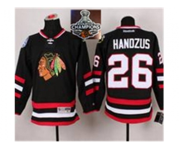 NHL Chicago Blackhawks #26 Michal Handzus Black 2014 Stadium Series 2015 Stanley Cup Champions jerseys