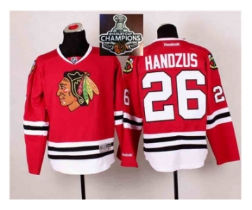 NHL Chicago Blackhawks #26 Michal Handzus Red 2014 Stadium Series 2015 Stanley Cup Champions jerseys