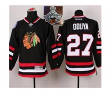 NHL Chicago Blackhawks #27 Johnny Oduya Black 2014 Stadium Series 2015 Stanley Cup Champions jerseys