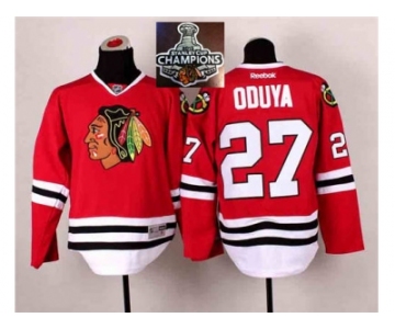 NHL Chicago Blackhawks #27 Johnny Oduya Red 2014 Stadium Series 2015 Stanley Cup Champions jerseys