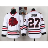 NHL Chicago Blackhawks #27 Johnny Oduya White(Red Skull) 2014 Stadium Series 2015 Stanley Cup Champions jerseys