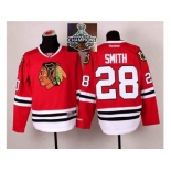 NHL Chicago Blackhawks #28 Ben Smith Red 2014 Stadium Series 2015 Stanley Cup Champions jerseys