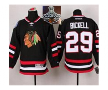 NHL Chicago Blackhawks #29 Bryan Bickell Black 2014 Stadium Series 2015 Stanley Cup Champions jerseys