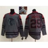 NHL Chicago Blackhawks #29 Bryan Bickell Charcoal Cross Check Fashion 2015 Stanley Cup Champions jerseys