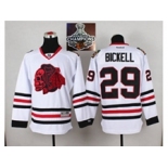 NHL Chicago Blackhawks #29 Bryan Bickell White(Red Skull) 2014 Stadium Series 2015 Stanley Cup Champions jerseys