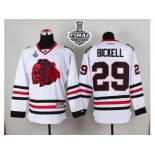 NHL Chicago Blackhawks #29 Bryan Bickell White(Red Skull) 2015 Stanley Cup Stitched Jerseys