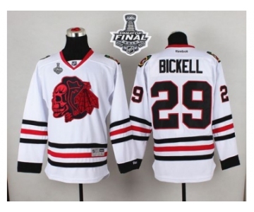 NHL Chicago Blackhawks #29 Bryan Bickell White(Red Skull) 2015 Stanley Cup Stitched Jerseys