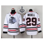 NHL Chicago Blackhawks #29 Bryan Bickell White(White Skull) 2015 Stanley Cup Stitched Jerseys