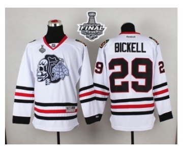 NHL Chicago Blackhawks #29 Bryan Bickell White(White Skull) 2015 Stanley Cup Stitched Jerseys