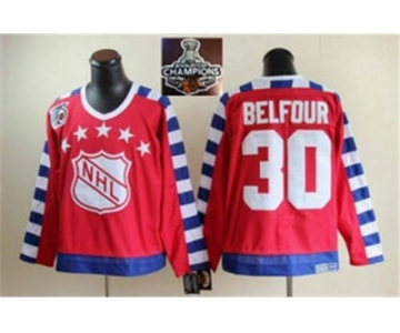 NHL Chicago Blackhawks #30 ED belfour all star 75th Anniversary red CCM 2015 Stanley Cup Champions jerseys