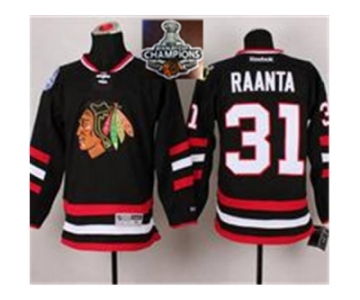 NHL Chicago Blackhawks #31 Antti Raanta Black 2014 Stadium Series 2015 Stanley Cup Champions jerseys