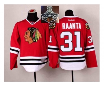 NHL Chicago Blackhawks #31 Antti Raanta Red 2014 Stadium Series 2015 Stanley Cup Champions jerseys