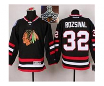 NHL Chicago Blackhawks #32 Michal Rozsival Black 2014 Stadium Series 2015 Stanley Cup Champions jerseys