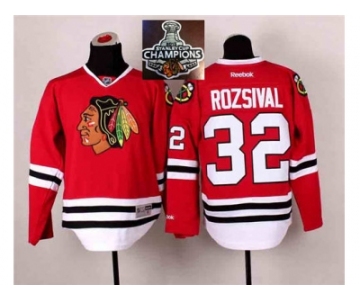 NHL Chicago Blackhawks #32 Michal Rozsival Red 2014 Stadium Series 2015 Stanley Cup Champions jerseys