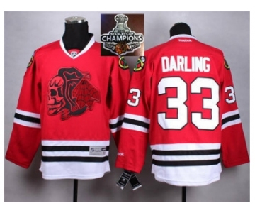 NHL Chicago Blackhawks #33 Darling Red(Red Skull) 2014 Stadium Series 2015 Stanley Cup Champions jerseys