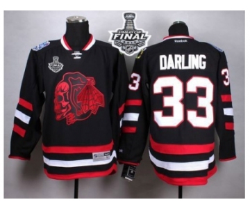 NHL Chicago Blackhawks #33 Scott Darling Black(Red Skull) 2015 Stanley Cup Stitched Jerseys