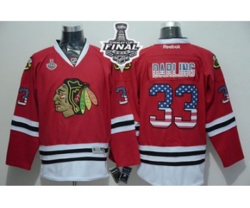 NHL Chicago Blackhawks #33 Scott Darling Red USA Flag Fashion 2015 Stanley Cup Stitched Jerseys