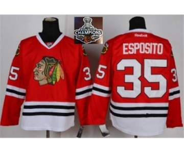 NHL Chicago Blackhawks #35 TONY ESPOSITO Red 2015 Stanley Cup Champions jerseys