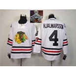 NHL Chicago Blackhawks #4 Niklas Hjalmarsson 2015 Winter Classic White 2015 Stanley Cup Champions jerseys