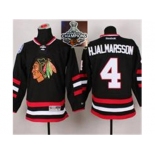 NHL Chicago Blackhawks #4 Niklas Hjalmarsson Black 2014 Stadium Series 2015 Stanley Cup Champions jerseys