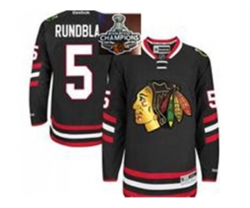 NHL Chicago Blackhawks #5 David Rundblad Black 2014 Stadium Series 2015 Stanley Cup Champions jerseys