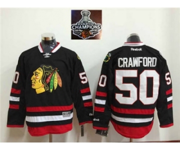 NHL Chicago Blackhawks #50 Corey Crawford 2015 Winter Classic Black 2015 Stanley Cup Champions jerseys